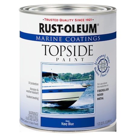 Marine Coatings Topside Paint, Navy Blue, Gloss, 1 Qt MPN:396958