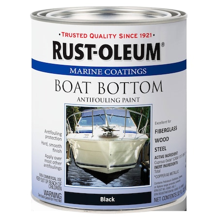 Marine Coatings Boat Bottom Antifouling Paint, Black, Flat, 1 Qt MPN:396967