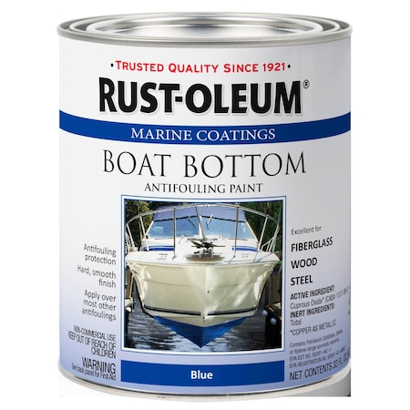 Marine Coatings Boat Bottom Antifouling Paint, Blue, Flat, 1 Qt MPN:396968