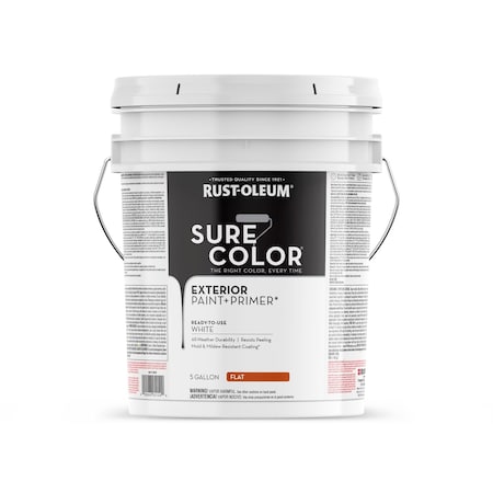 Exterior Paint, White, 5 gal MPN:398372