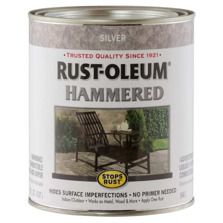 Interior/Exterior Paint, Silver, 1 qt MPN:7213502