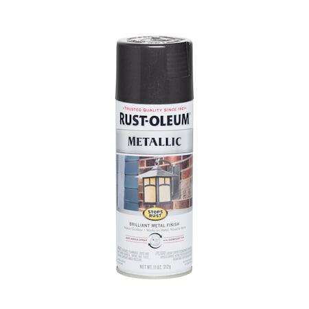 Metallic Spray Paint, Black Night, Metallic, Solvent, 11 oz MPN:7250830