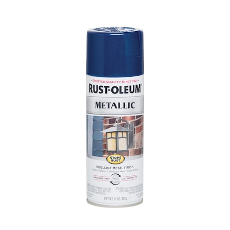 Metallic Spray Paint, Cobalt Blue, Metallic, Solvent, 11 oz MPN:7251830