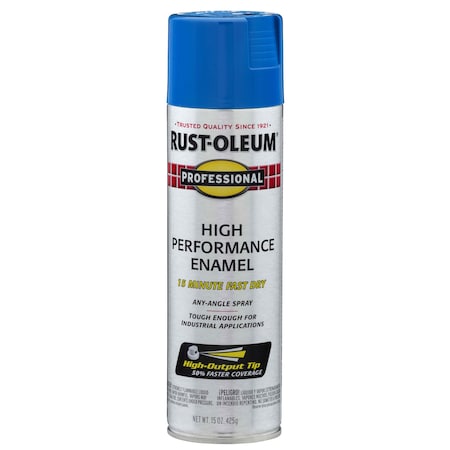 Rust Preventative Spray Paint, Safety Blue, Gloss, Solvent, 15 Oz MPN:7524838