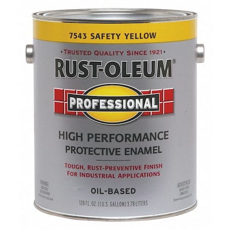 Interior/Exterior Paint, Glossy, Oil Base, Yellow, 1 gal MPN:7543402