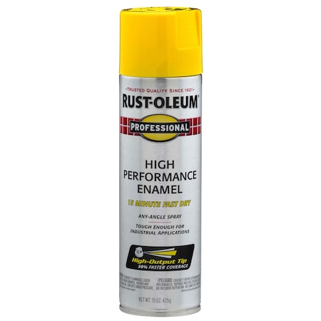Rust Preventative Spray Paint, Safety Yellow, Gloss, Solvent, 15 Oz MPN:7543838