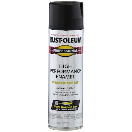 Rust Preventative Spray Paint, Black, Flat, Solvent, 15 Oz MPN:7578838