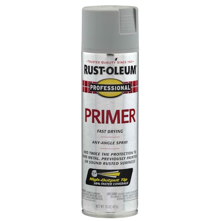 Spray Primer, Rust Preventative, Gray, Exterior/Interior, General Purpose, Solvent, 15 oz MPN:7582838