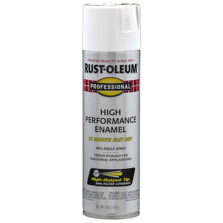 Rust Preventative Spray Paint, White, Flat, 15 Oz MPN:7590838