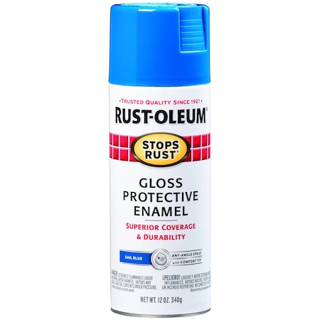 Spray Paint, Sail Blue, Gloss, Solvent, 12 oz MPN:7724830