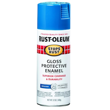 Spray Paint, Royal Blue, Gloss, Solvent, 12 oz MPN:7727830