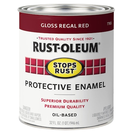 Interior/Exterior Paint, Gloss, Regal Red, 1 qt MPN:7765502