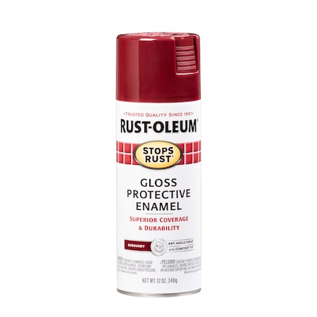 Spray Paint, Burgundy, Gloss, Solvent, 12 oz MPN:7768830