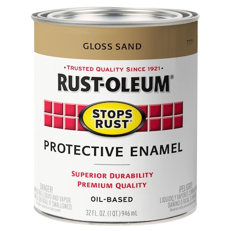 Interior/Exterior Paint, Gloss, Sand, 1 qt MPN:7771502