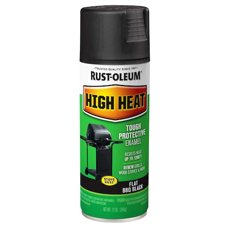 Spray Paint, Bar-B-Que Black, Satin, Solvent, 12 Oz MPN:7778830