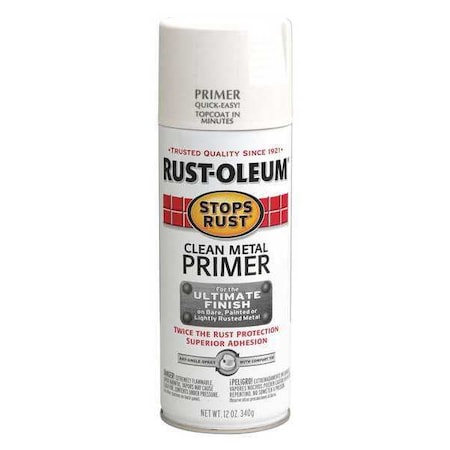Spray Paint, White, Primer, Solvent, 12 oz MPN:7780830