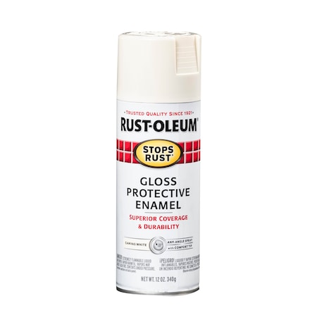 Spray Paint, Canvas White, Gloss, Solvent, 12 oz. MPN:7789830