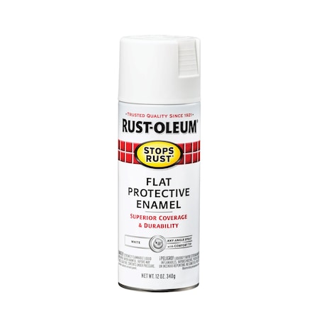 Spray Paint, White, Flat, Solvent, 12 oz MPN:7790830
