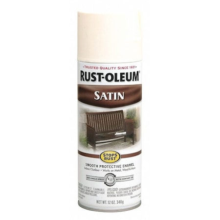 Spray Paint, Shell White, Satin, Solvent, 12 oz. MPN:7793830