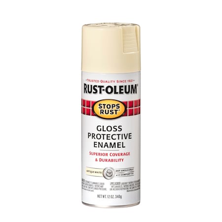 Spray Paint, Antique White, Gloss, Solvent, 12 oz. MPN:7794830