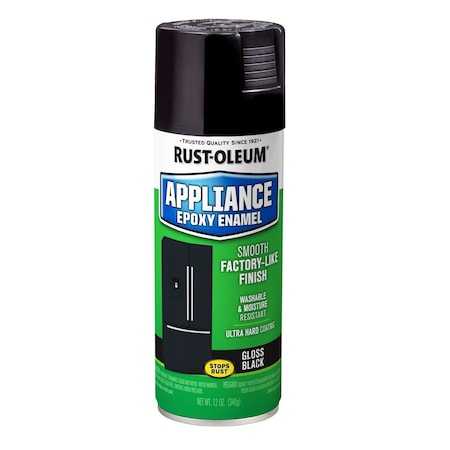 Spray Paint, Black, Gloss, Solvent, 12 oz MPN:7886830