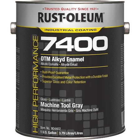 Interior/Exterior Paint, High Gloss, Oil Base, Machine Tool Gray, 1 gal MPN:904402
