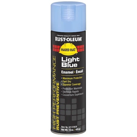 Rust Preventative Spray Paint, Light Blue, Gloss, Solvent, 15 oz MPN:V2123838