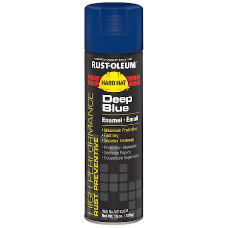 Rust Preventative Spray Paint, Deep Blue, Gloss, Solvent, 15 oz. MPN:V2125838
