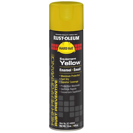 Rust Preventative Spray Paint, Equipment Yellow, Gloss, Solvent, 15 oz MPN:V2148838