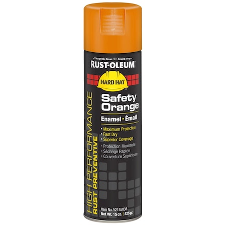 Rust Preventative Spray Paint, Safety Orange, Gloss, Solvent, 15 oz MPN:V2155838
