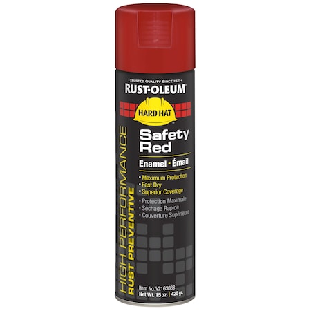 Rust Preventative Spray Paint, Safety Red, Gloss, Solvent, 15 oz MPN:V2163838