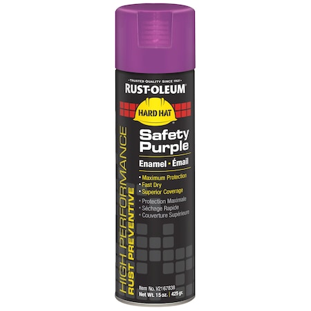 Rust Preventative Spray Paint, Safety Purple, Gloss, Solvent, 15 oz MPN:V2167838