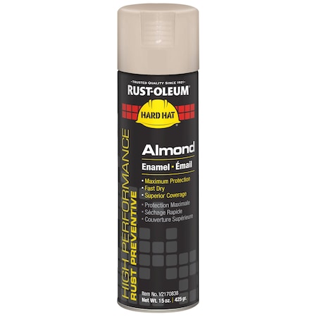 Rust Preventative Spray Paint, Almond, Gloss, Solvent, 15 oz MPN:V2170838