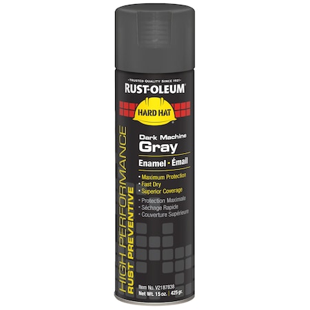 Rust Preventative Spray Paint, Dark Machine Gray, Gloss, Solvent, 15 oz MPN:V2187838