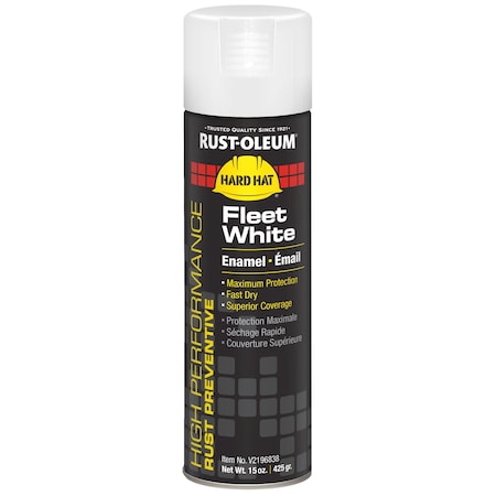 Rust Preventative Spray Paint, Fleet White, Gloss, Solvent, 15 oz MPN:V2196838