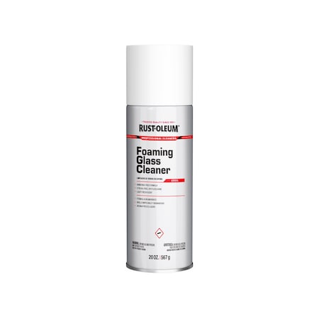 Foam Glass Cleaner, 20 oz, Clear, Fragrance Free, Aerosol Spray Can, 12 PK MPN:381658