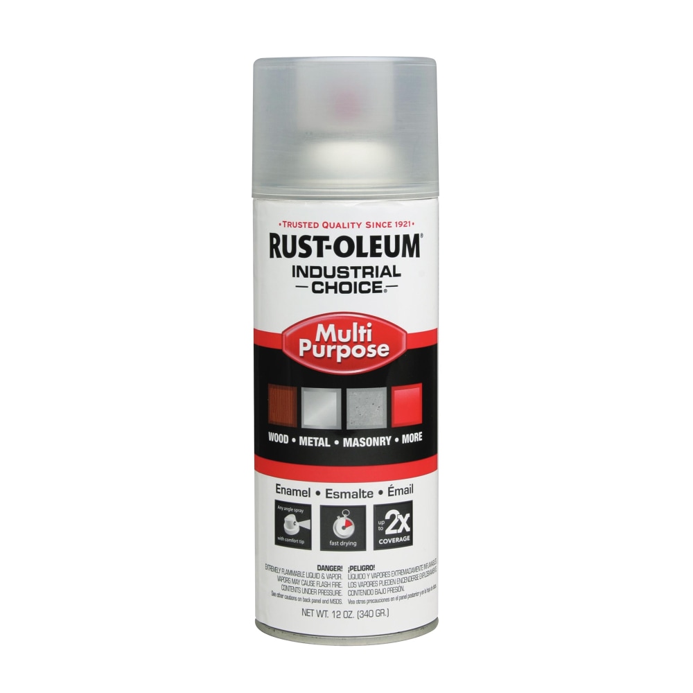 Rust-Oleum Industrial Choice 1600 System Multi-Purpose Enamel Spray Paint, 12 Oz, Gloss Crystal Clear, Case Of 6 Cans MPN:1610830
