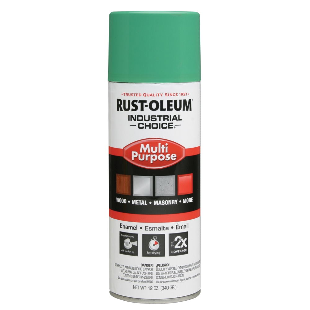 Rust-Oleum Industrial Choice 1600 System Multi-Purpose Enamel Spray Paint, 12 Oz, Gloss Safety Green, Case Of 6 Cans MPN:1633830