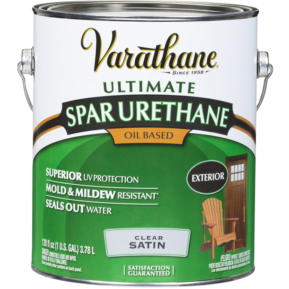 Varathane Ultimate Oil-Based Spar Urethane, 275 VOC, 1 Gallon, Clear Satin, Pack Of 2 Cans MPN:242182