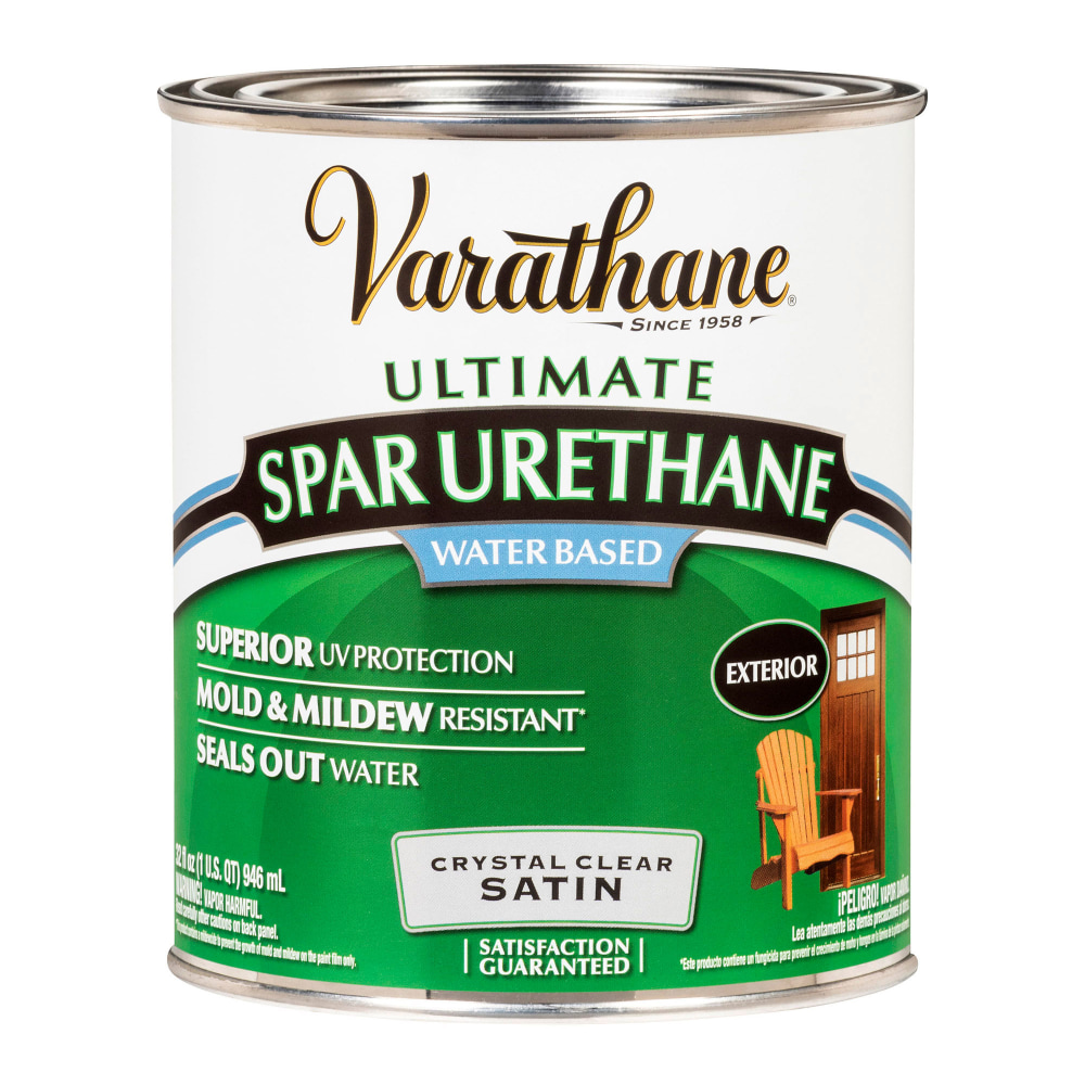 Varathane Ultimate Water-Based Spar Urethane, 32 Oz, Crystal Clear Satin, Pack Of 2 Cans MPN:250241H