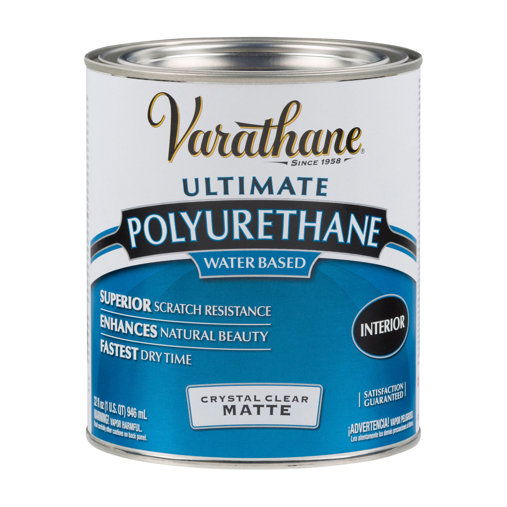 Varathane Ultimate Water-Based Polyurethane, 32 Oz, Crystal Clear Matte, Pack Of 2 Cans MPN:262074
