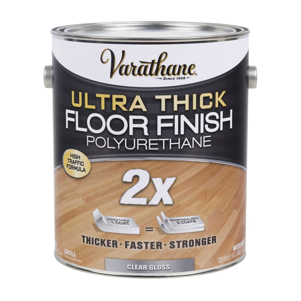 Varathane Ultra Thick 2X Floor Finish Polyurethane, 1 Gallon, Clear Gloss, Pack Of 2 Cans MPN:298272