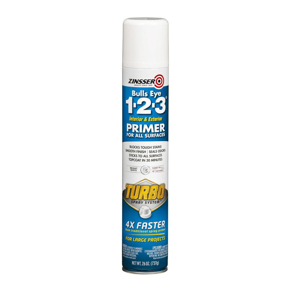 Zinsser Bulls Eye Turbo White Primer, 26 Oz, Case Of 6 Bottles MPN:343746