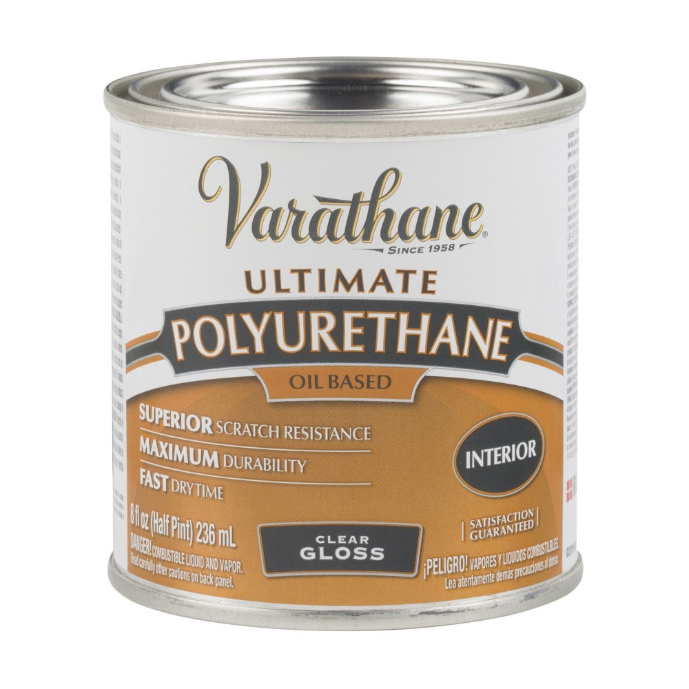 Rust-Oleum Varathane Ultimate Oil-Based Polyurethane, 8 Oz, Clear Gloss, Pack Of 4 Cans MPN:9061H