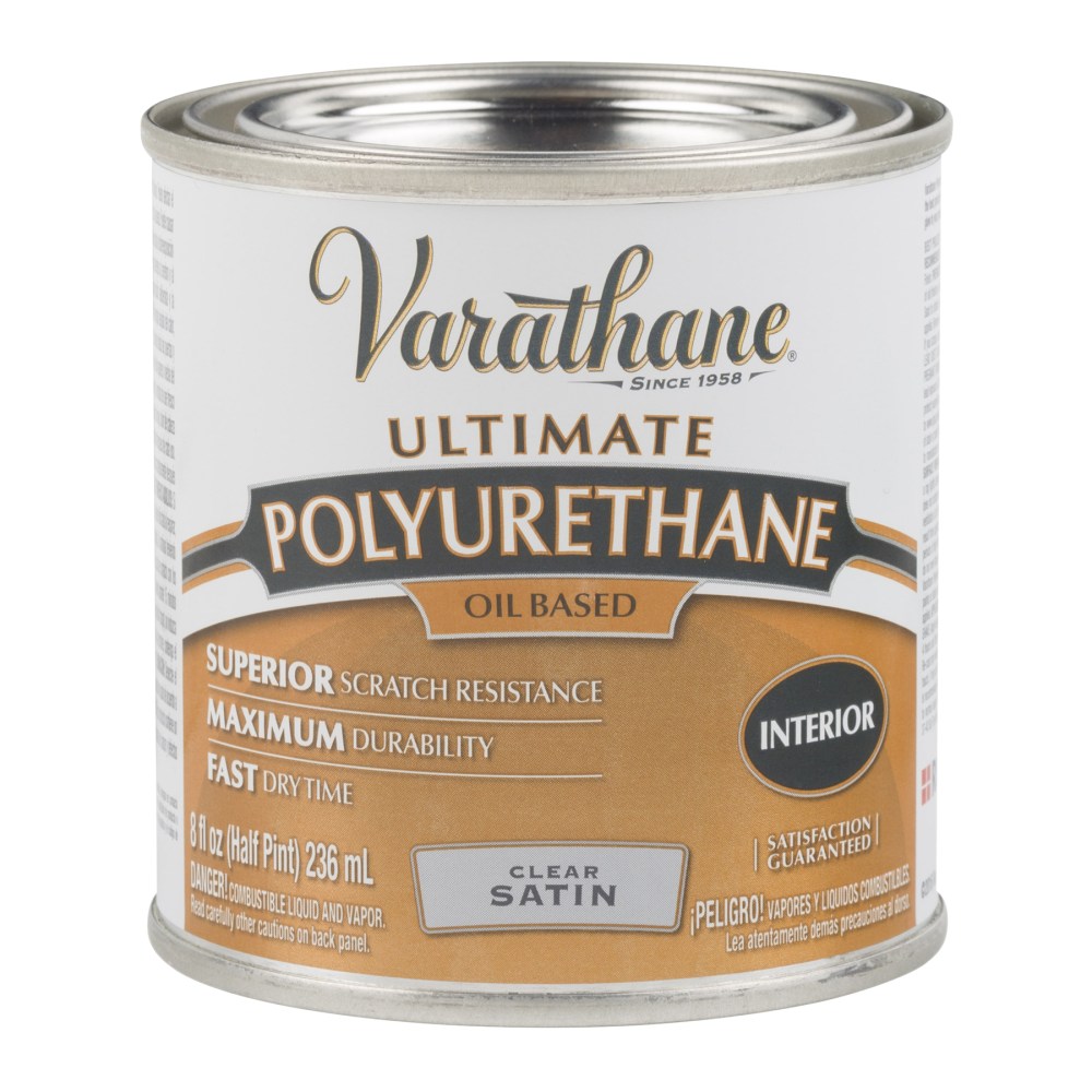 Rust-Oleum Varathane Ultimate Oil-Based Polyurethane, 8 Oz, Clear Satin, Pack Of 4 Cans MPN:9161H