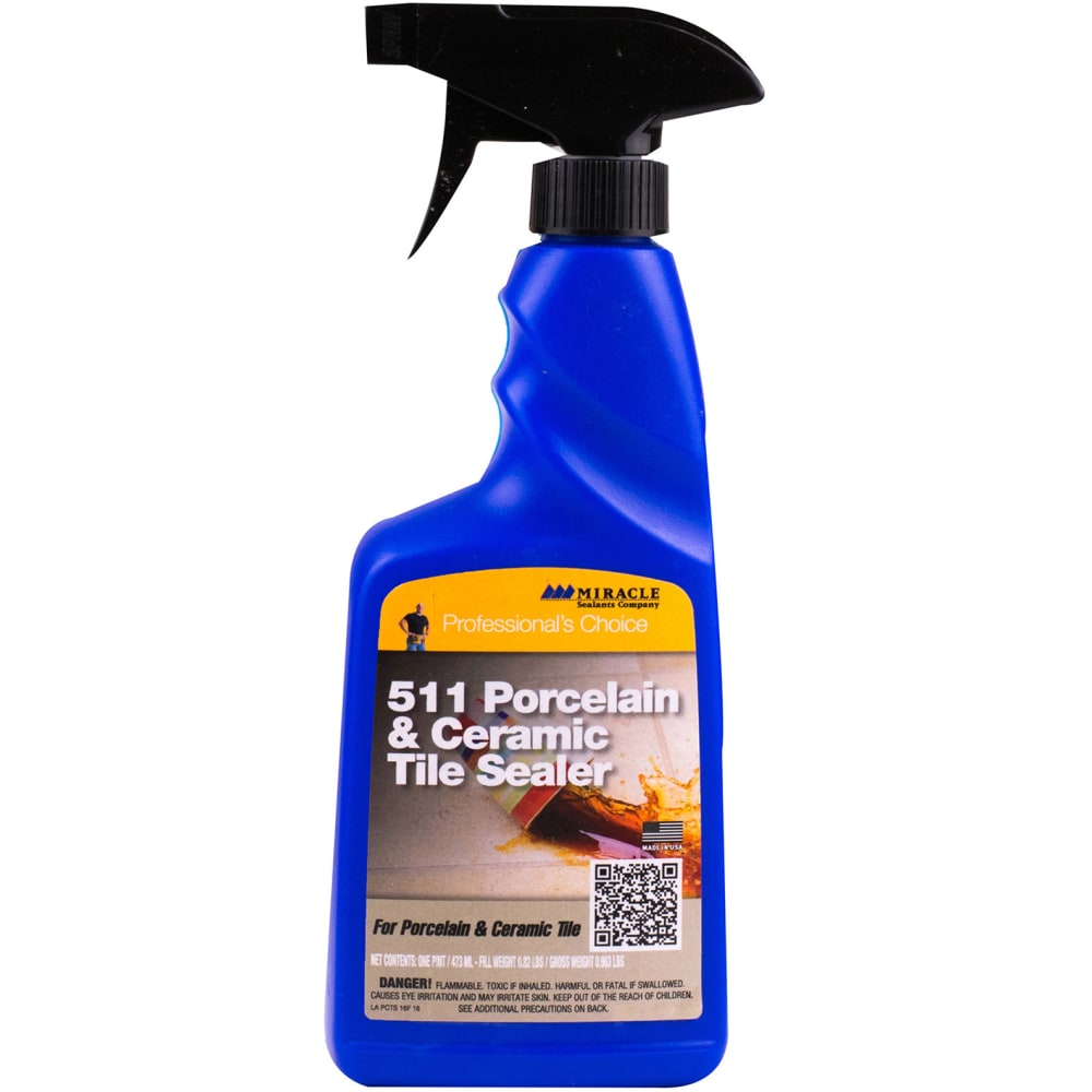 Miracle Sealants 511 Porcelain & Ceramic Tile Sealer, 16 Oz, Case Of 6 Bottles MPN:PCTS16OZ6