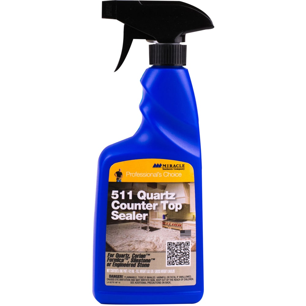 Miracle Sealants 511 Quartz Countertop Sealer, 16 Oz, Case Of 6 Bottles MPN:QCTS16OZ6