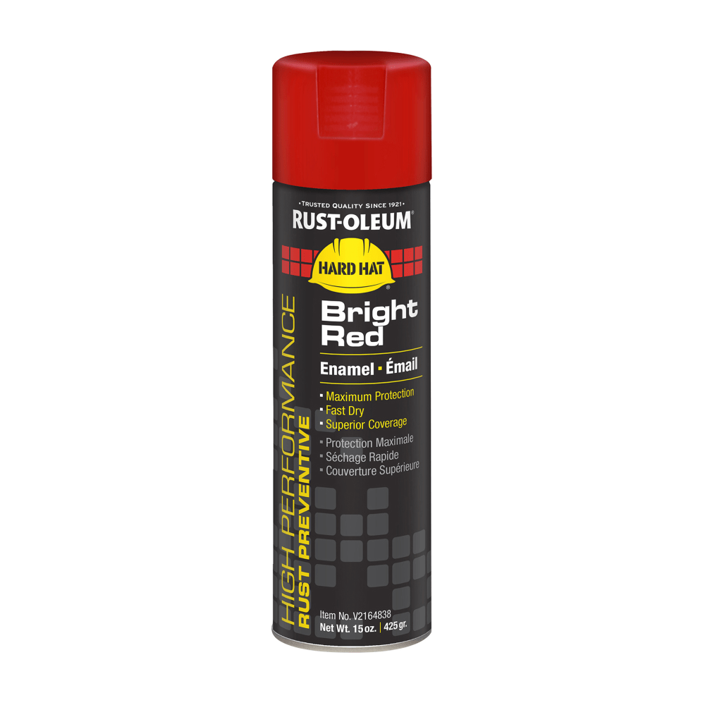 Rust-Oleum Hard Hat High Performance V2100 System Rust Preventive Enamel Spray Paint, 15 Oz, Gloss Bright Red, Case Of 6 Cans MPN:V2164838