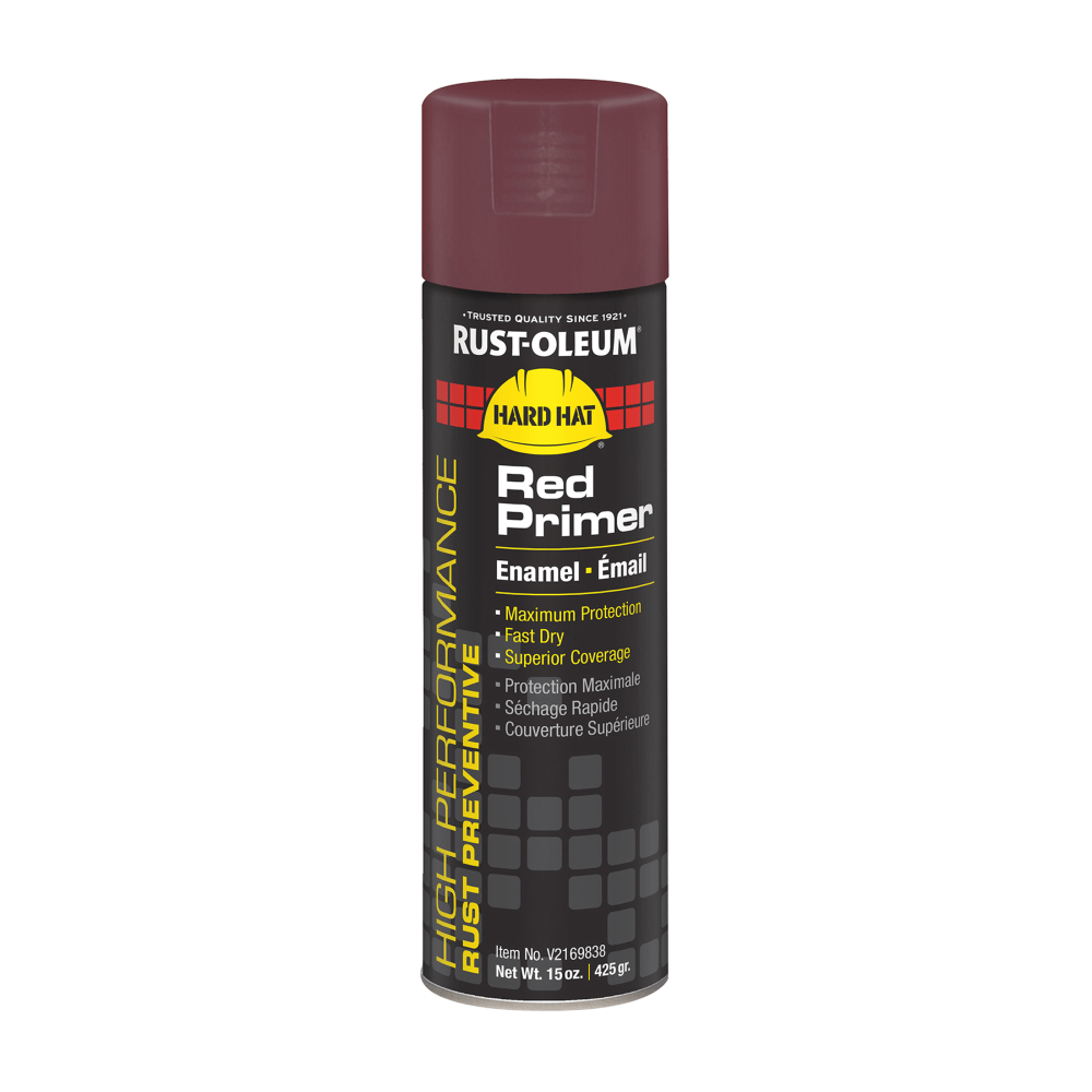 Rust-Oleum Hard Hat High Performance V2100 System Rust Preventive Enamel Spray Primer, 15 Oz, Flat Red, Case Of 6 Cans MPN:V2169838