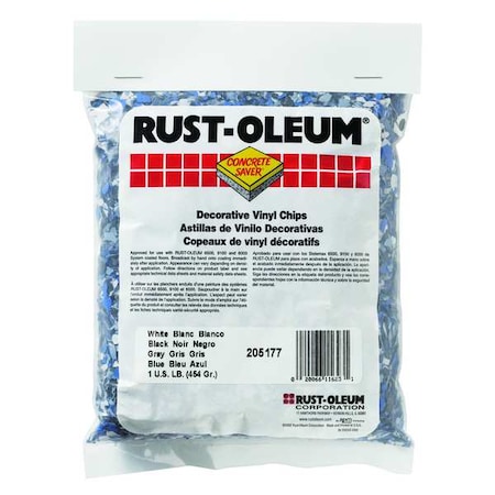 Floor Chip, Black/White/Blue, Vinyl, 1lb. MPN:205177